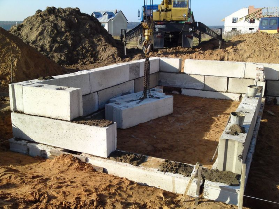 Этапы укладки фундамента дома