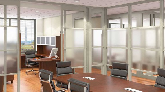 Виды офисных перегородок 