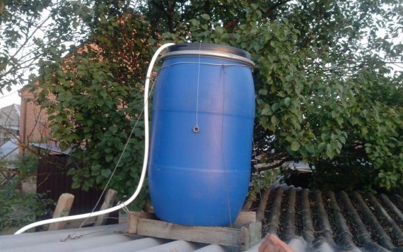 Установка бака для душа с подогревом 