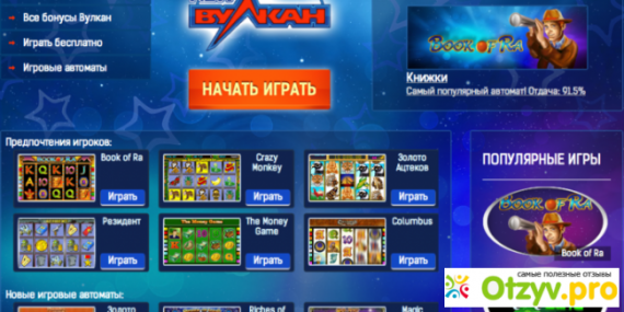 Самые популярные игровые аппараты от казино Вулкан