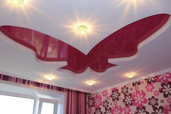 Двухуровневые натяжные потолки