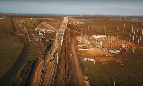 Строительство железнодорожного подхода к Крымскому мосту на Таманском полуострове