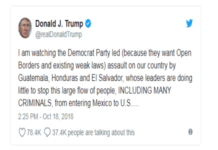 Трамп пригрозил отправить войска на границу США с Мексикой