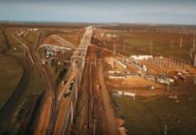 Строительство железнодорожного подхода к Крымскому мосту на Таманском полуострове